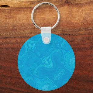 Chaveiro Mármore Azul Abstrato Personalizado
