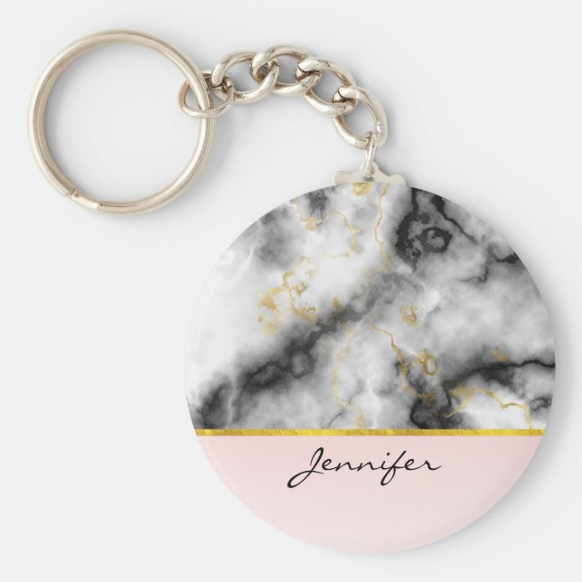 Chaveiro Mármore das Cinzas Enfumaçados modernas com fita D (Frente)