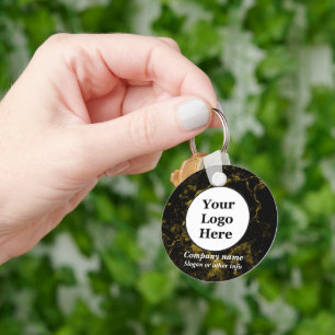 Chaveiro Mármore negro e dourado