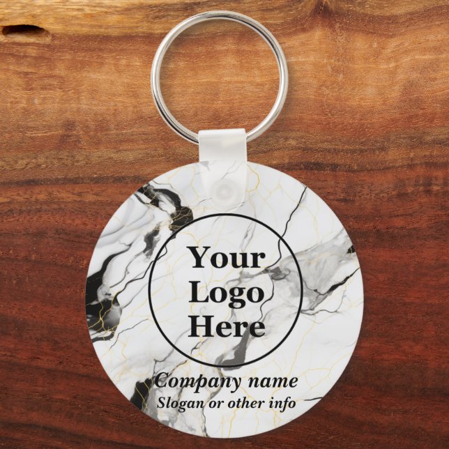Chaveiro Mármore preto e branco (Frente)