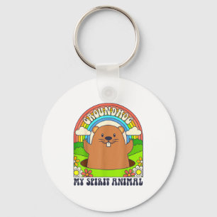Chaveiro Marmota É Meu Animal Espiritual Divertido Retro Vi