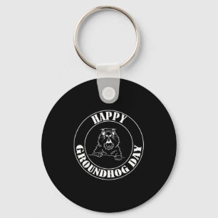 Chaveiro Marmota engraçada gritando Feliz Dia da Marmota