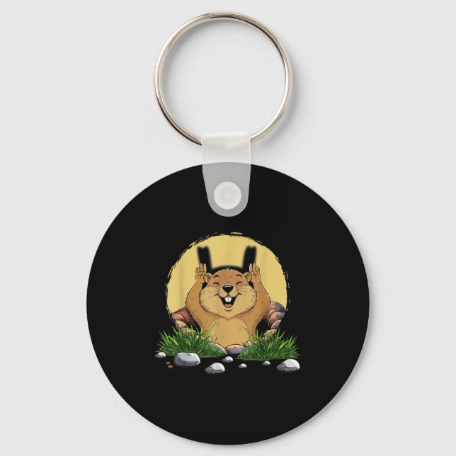 Chaveiro Marmota Sombra Boneca Fofa Engraçada Dia da Marmot (Frente)