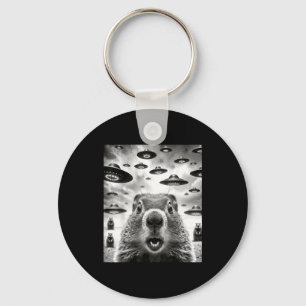 Chaveiro Marmotas Estranhas Selfie Com Disco Voador Alien F