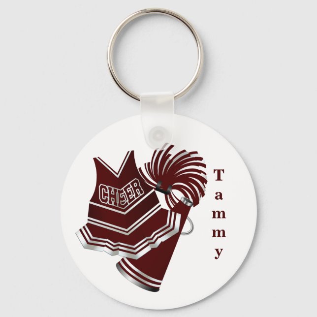 Chaveiro Maroon and White Cheerleader KeyChain (Frente)
