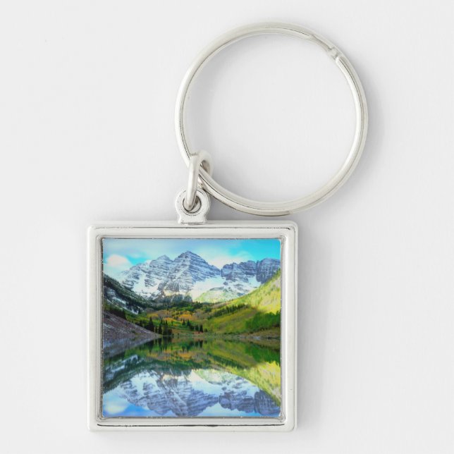 Chaveiro Maroon Bells refletindo no Maroon Lake (Frente)