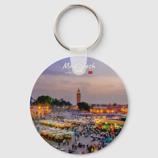 Chaveiro Marrakesh, Marrocos - Praça Jemaa el Fnaa (Frente)