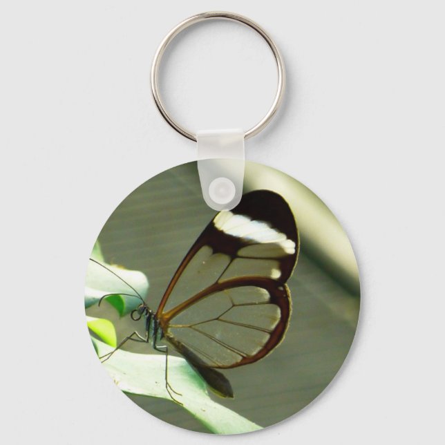 Chaveiro Marrom atordoante e borboleta translúcida (Frente)
