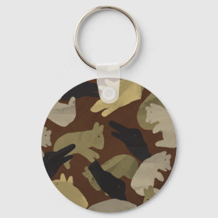 Chaveiro Marrom da Camuflagem Animal Silhouette
