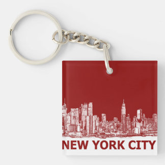 Chaveiro Marrom vermelho de Nova York