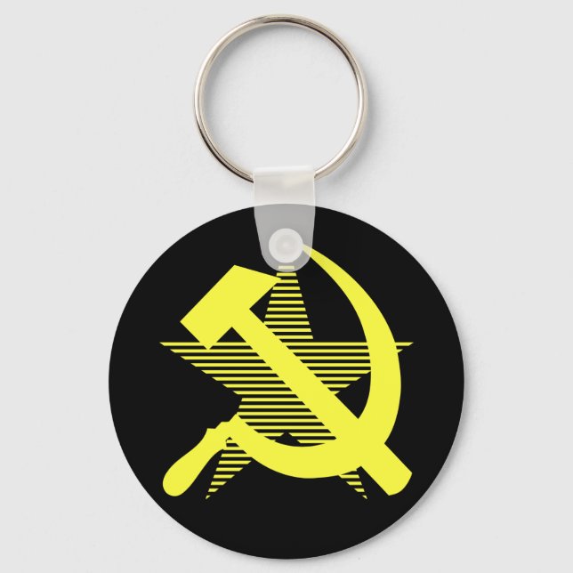 Chaveiro Martelo Amarelo soviético e foice (Frente)
