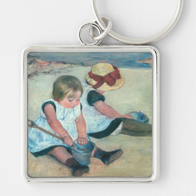 Chaveiro Mary Cassatt - Crianças Brincando na Praia (Frente)