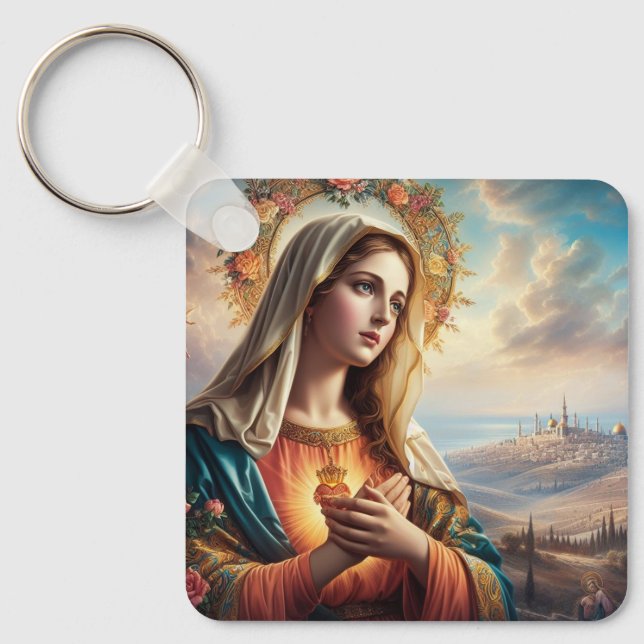 Chaveiro Mary Virgin Jesus (Frente)