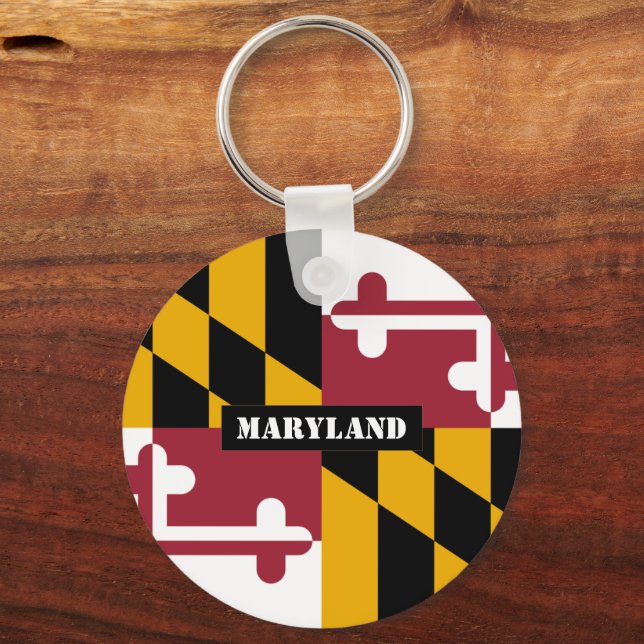 Chaveiro Maryland Flag e Maryland, patriotas/esportes (Frente)