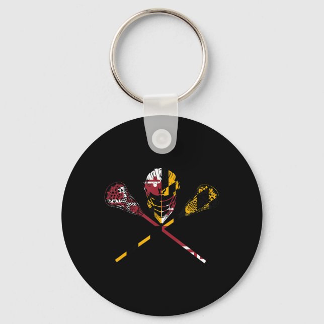 Chaveiro Maryland Flag Lacrosse Boys Women's College (Frente)