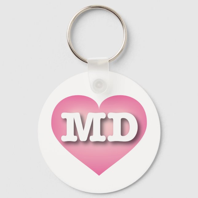 Chaveiro Maryland Pink Fade Heart - Eu amo MD (Frente)