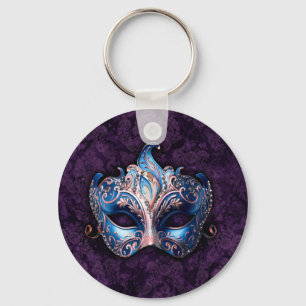 Chaveiro Máscara Azul Elegante de Mascarada