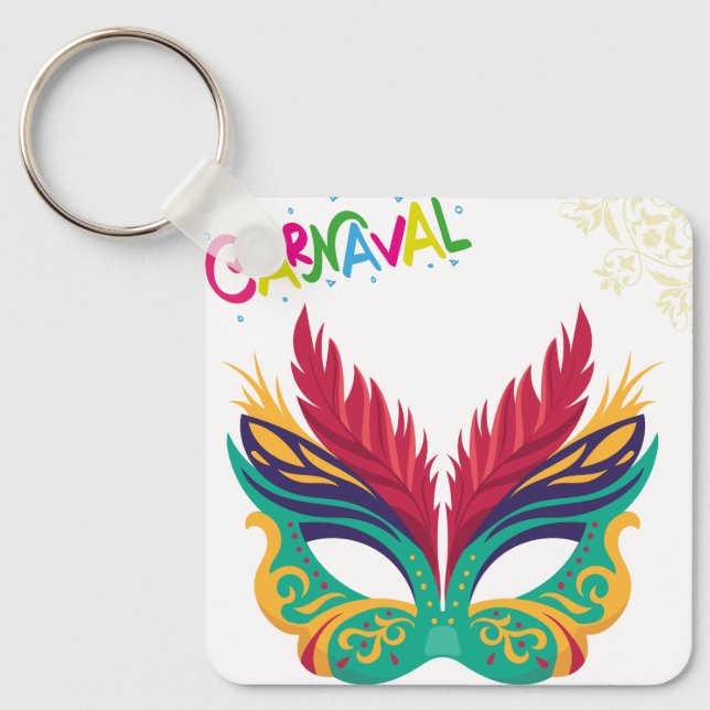 Chaveiro máscara colorida de carnaval (Frente)