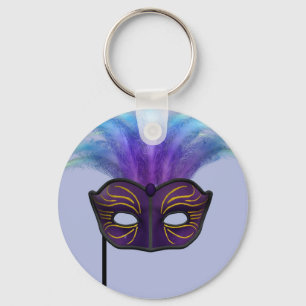 Chaveiro Máscara de Carnaval de Mascarada Roxa Arte de Fest