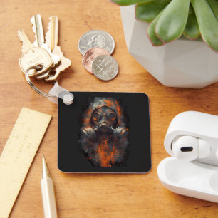 Chaveiro Máscara de Gás Pós Apocalíptica Grunge Tóxico