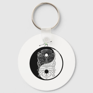 Chaveiro Máscara de guerreiro Tiki Yin Yang