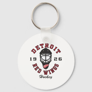 Chaveiro Máscara de Hockey Detroit Red Wings Cinza Licencia