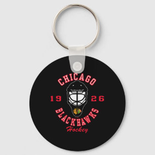 Chaveiro Máscara de hóquei Chicago Blackhawks preta licenci