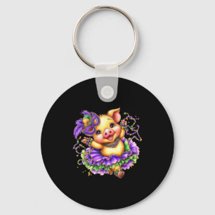 Chaveiro Máscara de Porco Mardi Gras Nola Contas Fofa Crian