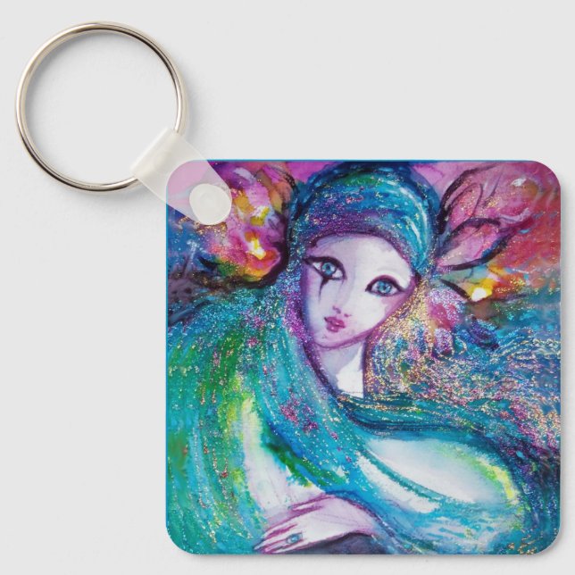 Chaveiro MÁSCARA EM AZUL / Máscaras Mascarada Venezianas (Frente)