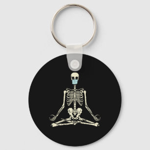 Chaveiro Máscara Facial Esqueleto Lótus Yoga Ioga Halloween