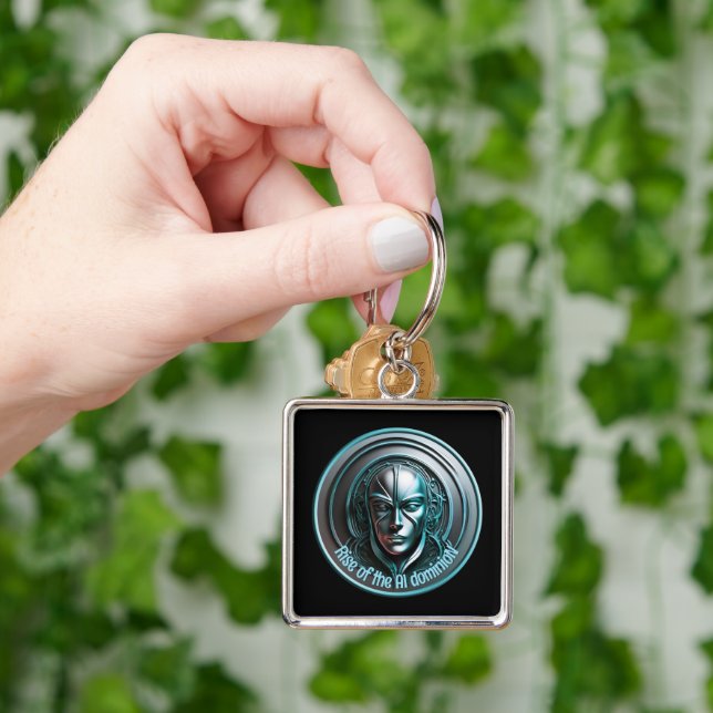 Chaveiro Máscara Robô Azul - Aumento do domínio da IAn (Mão)