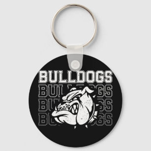Chaveiro Mascote espírito escolar Bulldogs fã de esportes v