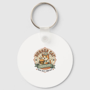 Chaveiro Mascote Gato Hambúrguer Gato Comida Rápida Mascote