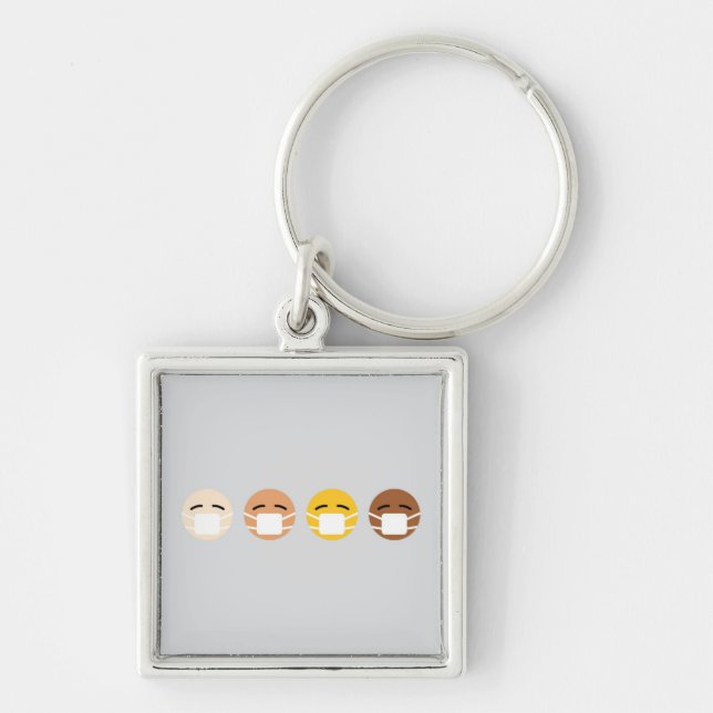 Chaveiro Mask Emoji Faces Mask Up COVID (Frente)