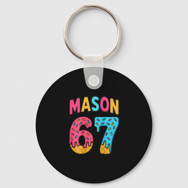Chaveiro Mason 67 Meme de Sorvete Divertido Seis Sete (no C (Frente)