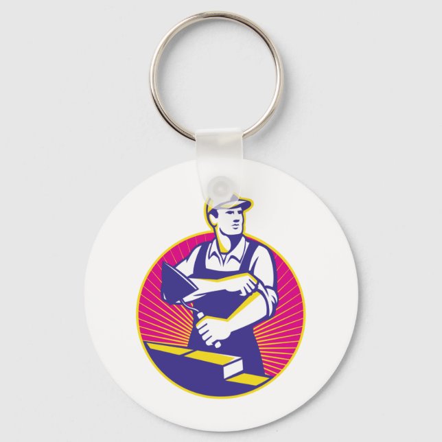 Chaveiro Mason Masonry Construction Worker Trowel (Frente)