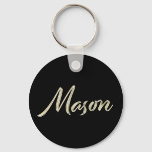 Chaveiro Mason Name whitegold Button Schlüsselanhänger