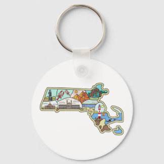 Chaveiro Massachusetts Map Boston Cape Cod Salem Souvenir