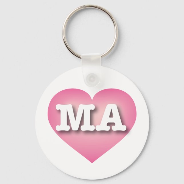 Chaveiro Massachusetts Pink Fade Heart - Eu amo MÃES (Frente)
