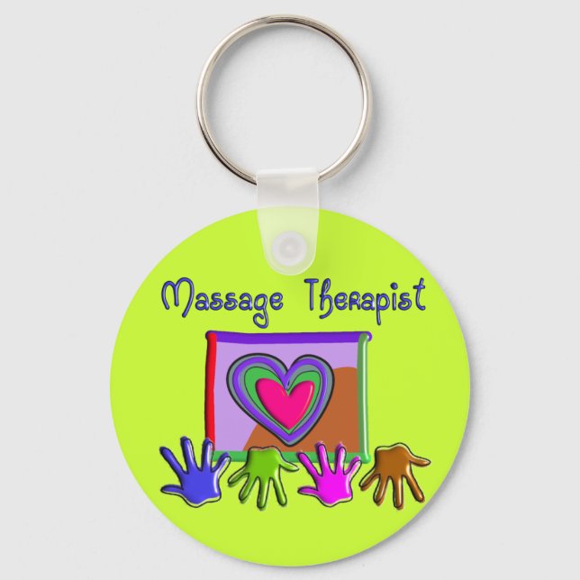 Chaveiro Massage Therapist Funky Artsy Design (Frente)