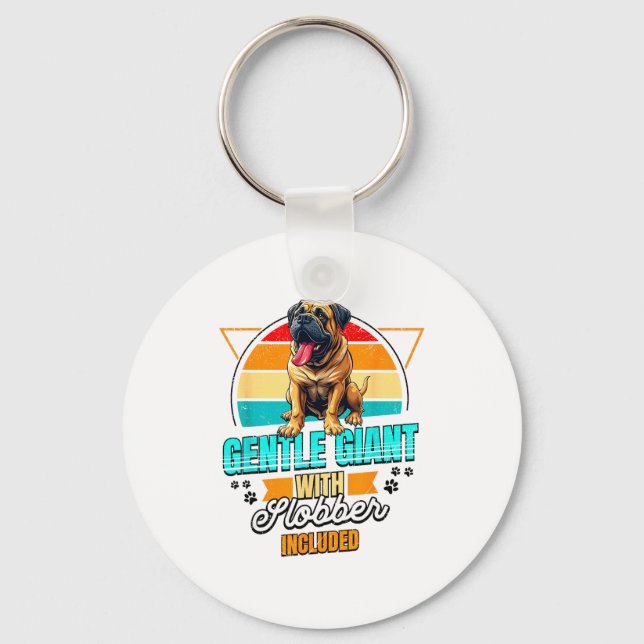 Chaveiro Mastiff Lover Funny Mastiff Dog Retro  (Frente)