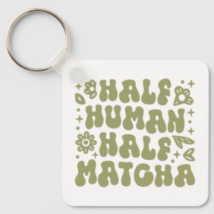 Chaveiro Matcha latte cita estética floral verde
