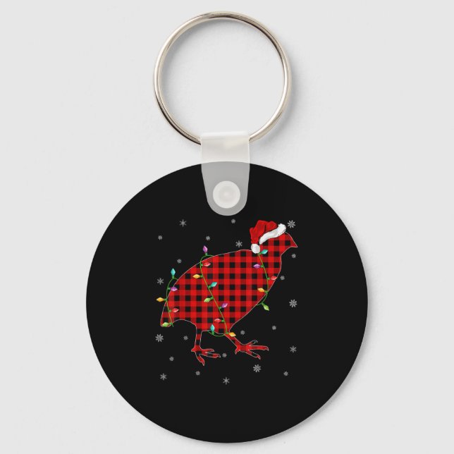 Chaveiro Matching Family Buffalo Plaid Quail Bird Christmas (Frente)
