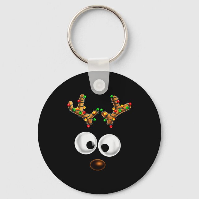 Chaveiro Matching Family Christmas Reindeer Face Christmas  (Frente)