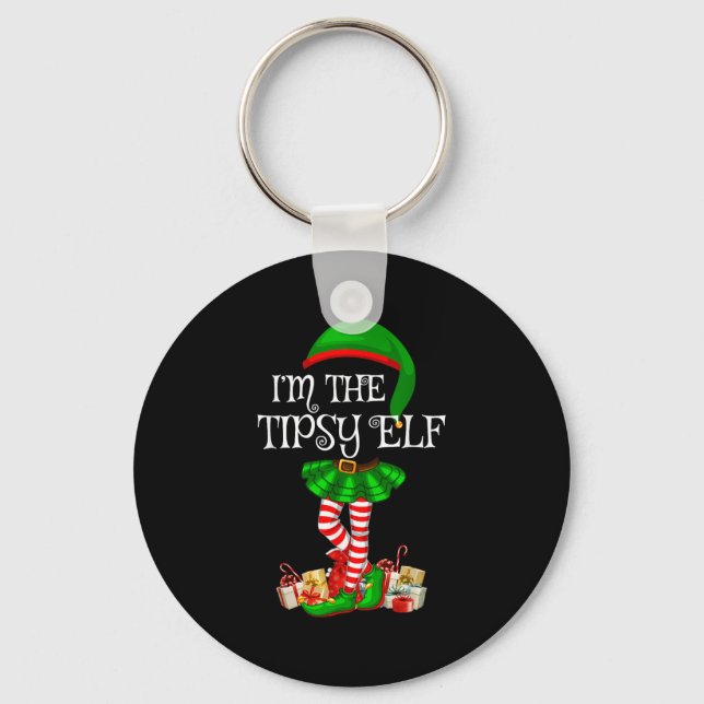 Chaveiro Matching Family Group I'm The Tipsy Elf Christmas  (Frente)