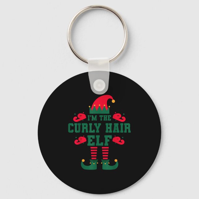 Chaveiro Matching Family I'm The Curly Hair Elf Christmas  (Frente)