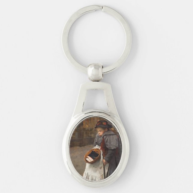 Chaveiro Matchstick Girl Pobre Rua Urchin Pobreza Urbana (Frente)