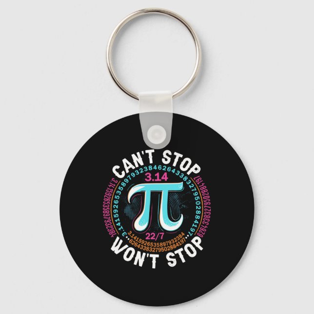 Chaveiro Matemática do Dia de Pi Retroativo Não Pode Parar  (Frente)