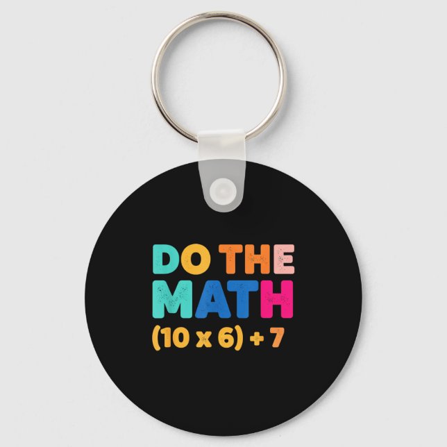 Chaveiro Matemática Faça a Conta Design de Equação Colorido (Frente)