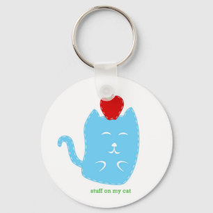 chaveiro - material em meu gato - gato com maçã